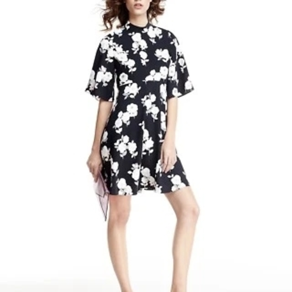 Kate Spade Black and White Floral Mini Dress